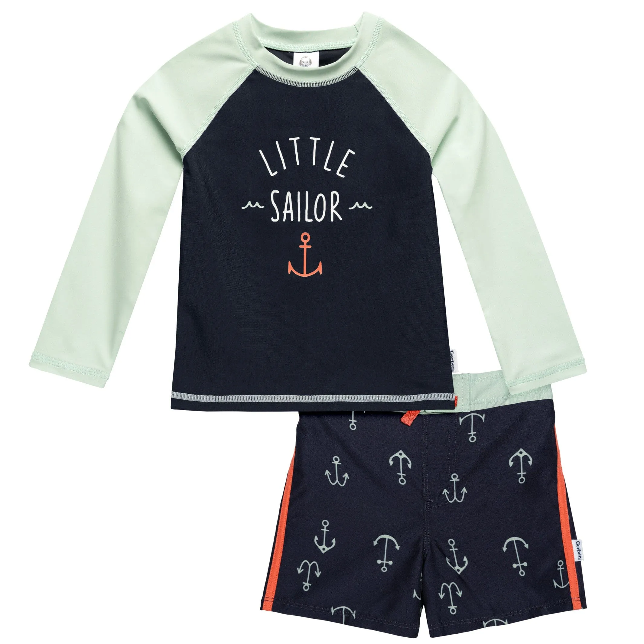 2-Piece Baby & Toddler Boys UPF 50  Anchors Rash Guard & Swim Trunks Set