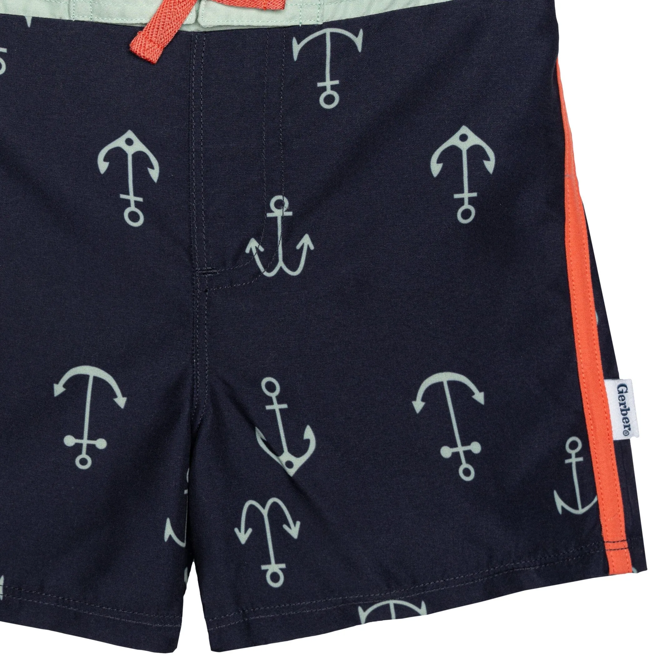 2-Piece Baby & Toddler Boys UPF 50  Anchors Rash Guard & Swim Trunks Set