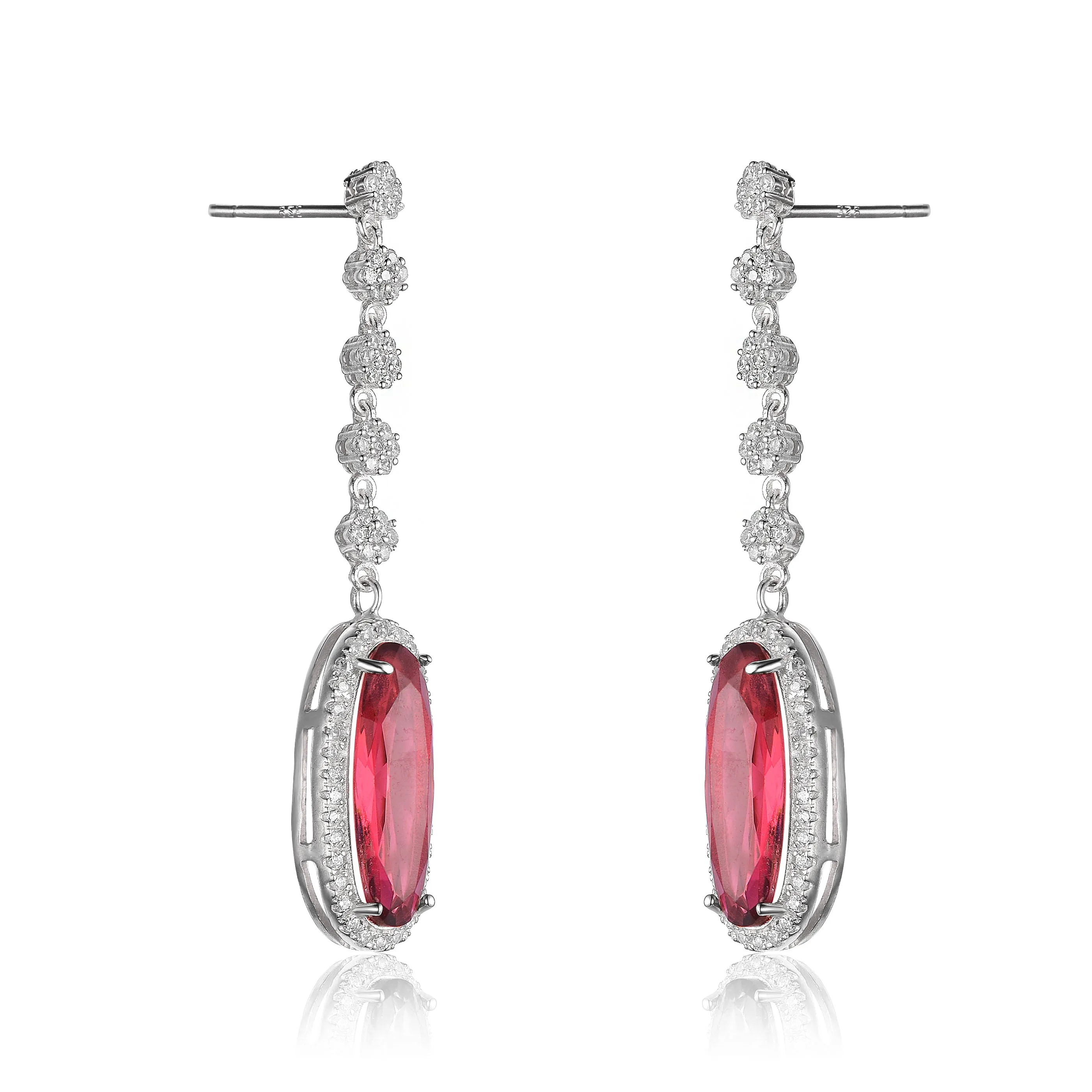 Audrey Snowflake Ruby Drop Earrings