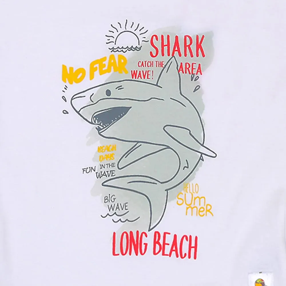 Boys T-Shirt H/S Long Beach - White