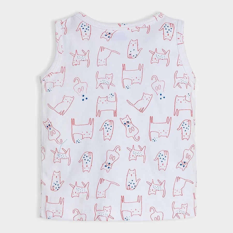 Buddy Dino Solid & Printed Vest Pack of 5