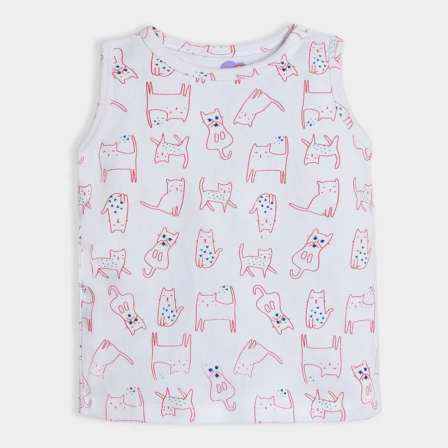 Buddy Dino Solid & Printed Vest Pack of 5