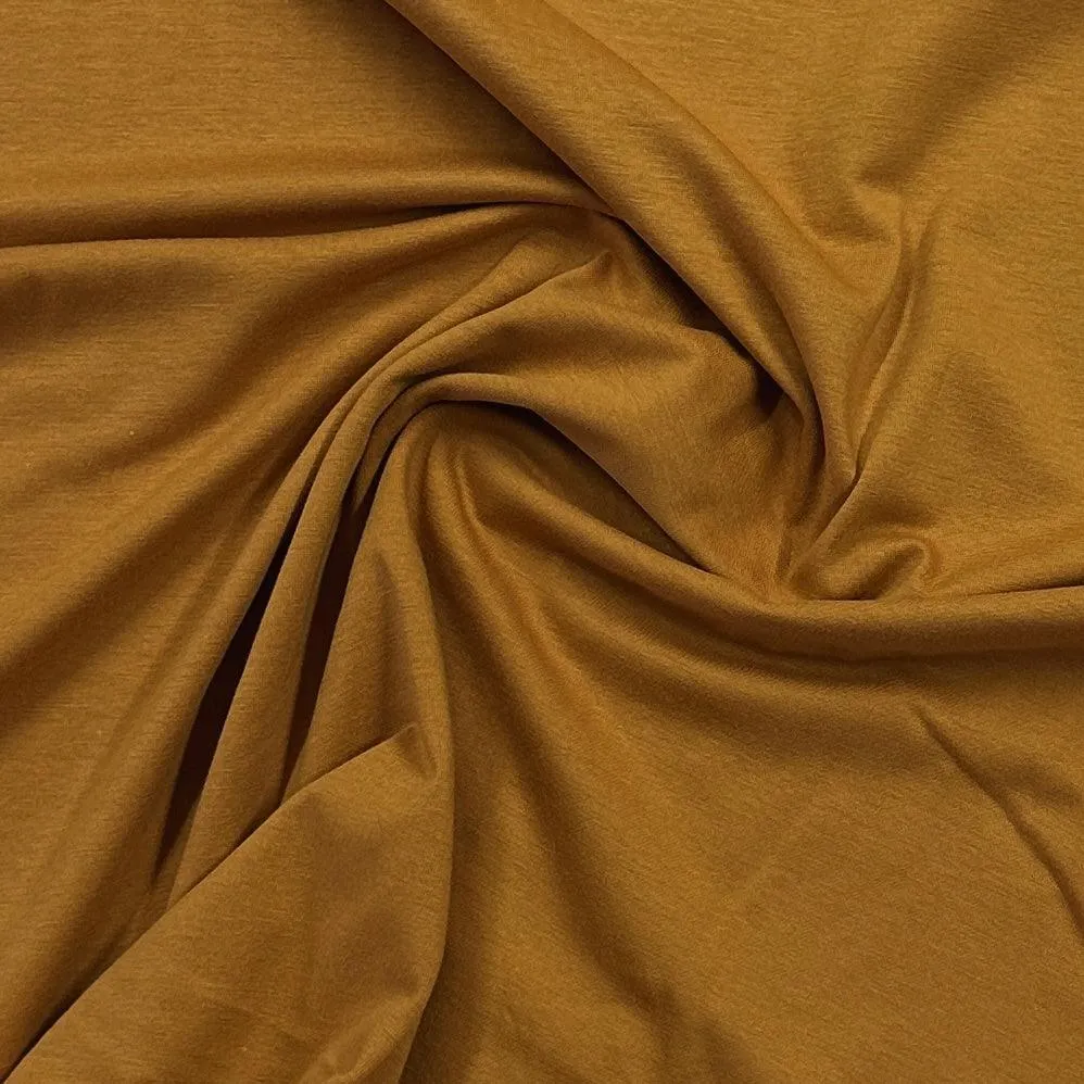 Dark Mustard Cotton/Spandex Jersey Fabric - 200 GSM