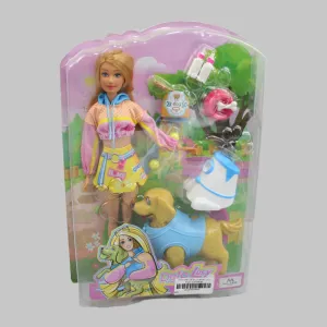 Defa Lucy Doll And Pet Dog Set