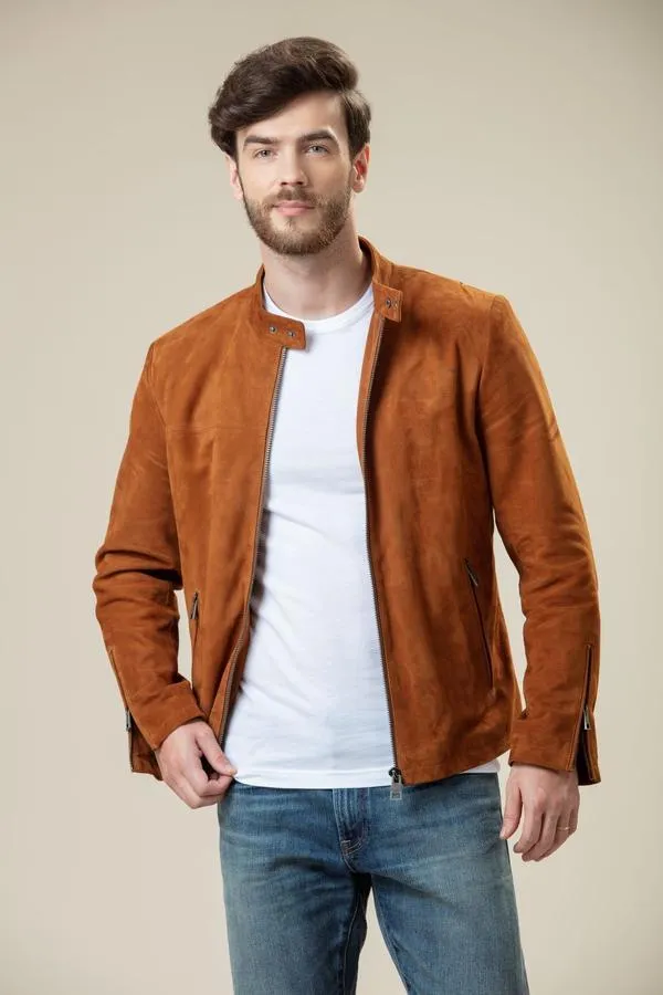 Desert Suede Bomber Leather Jacket