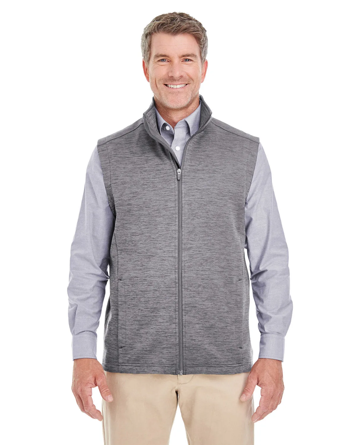 Devon & Jones Men's Newbury Mélange Fleece Vest