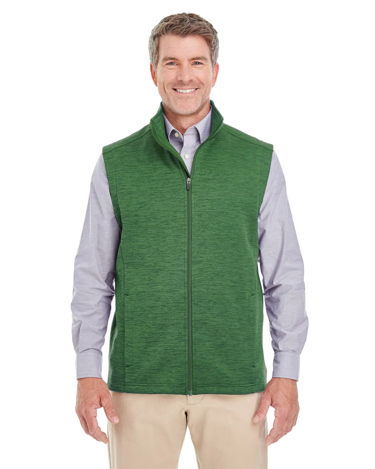 Devon & Jones Men's Newbury Mélange Fleece Vest