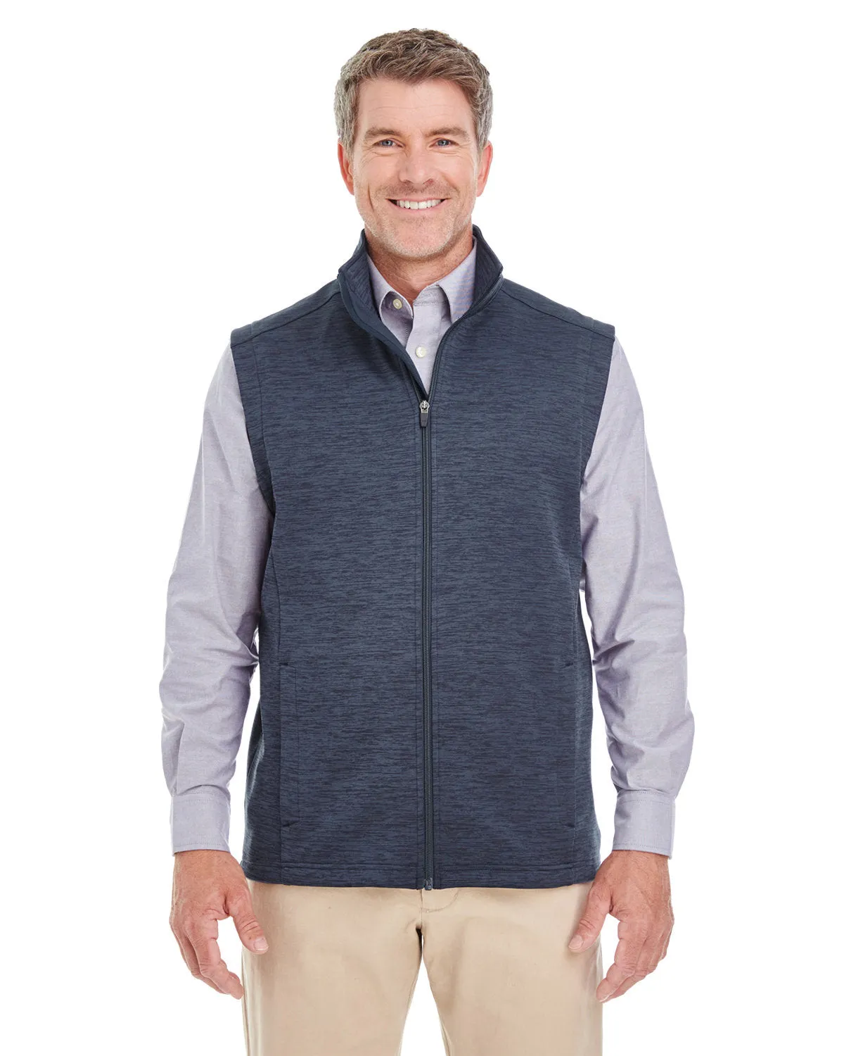 Devon & Jones Men's Newbury Mélange Fleece Vest