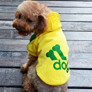 Dog Clothes Pets Coats Soft Cotton Puppy Dog Clothes Adidog Hoodies Clothes For Dog New 2016 Autumn Pet Products 7 Colors XS-XXL