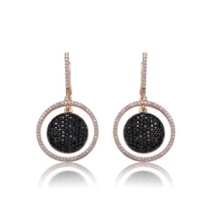 Elise Black And Rose Plated Earrings