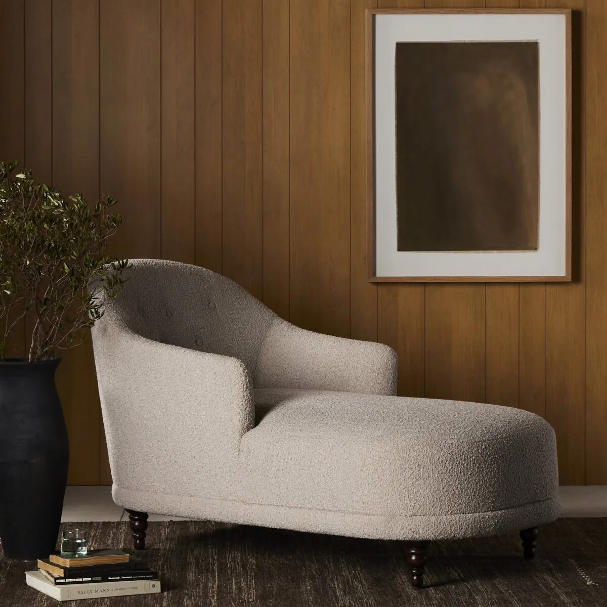 Four Hands Marnie Chaise Lounge in Knoll Sand