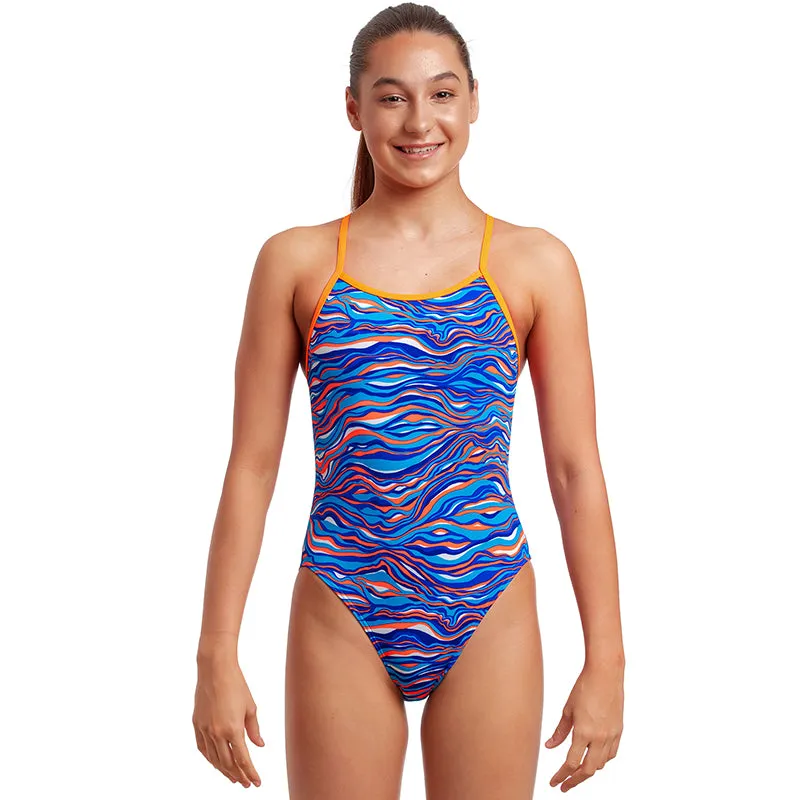 Funkita - Blow Wave - Girls Eco Single Strap One Piece