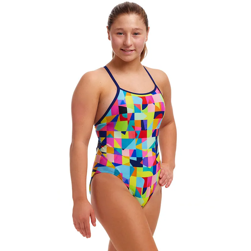 Funkita - On The Grid - Girls Eco Diamond Back One Piece