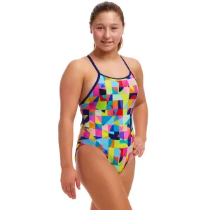 Funkita - On The Grid - Girls Eco Diamond Back One Piece