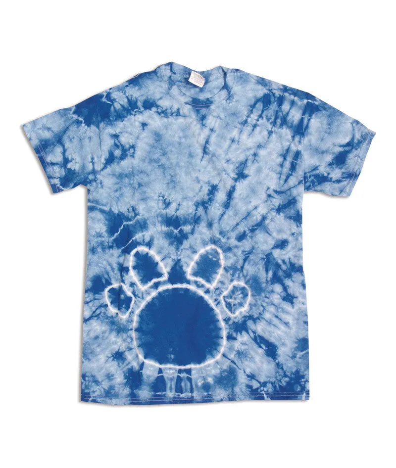 gildan tie-dye youth pawprints tee - royal (m)