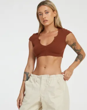 Guanna Crop Top in Dark Brown