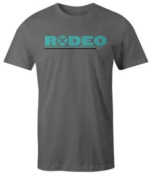 Hooey "Rodeo" Charcoal T-Shirt with Turquoise & Black Logo