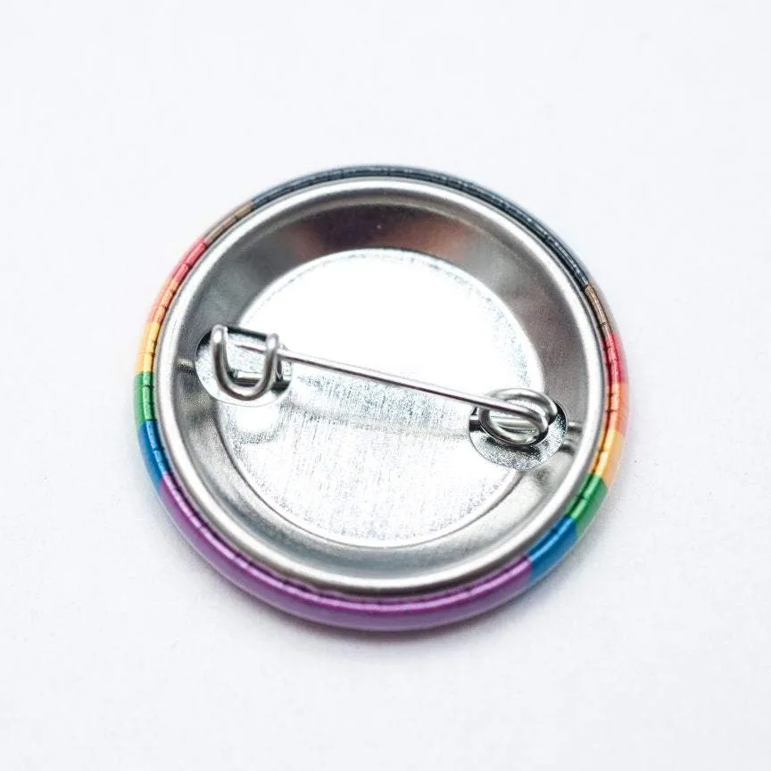 Inclusive rainbow flag pride button