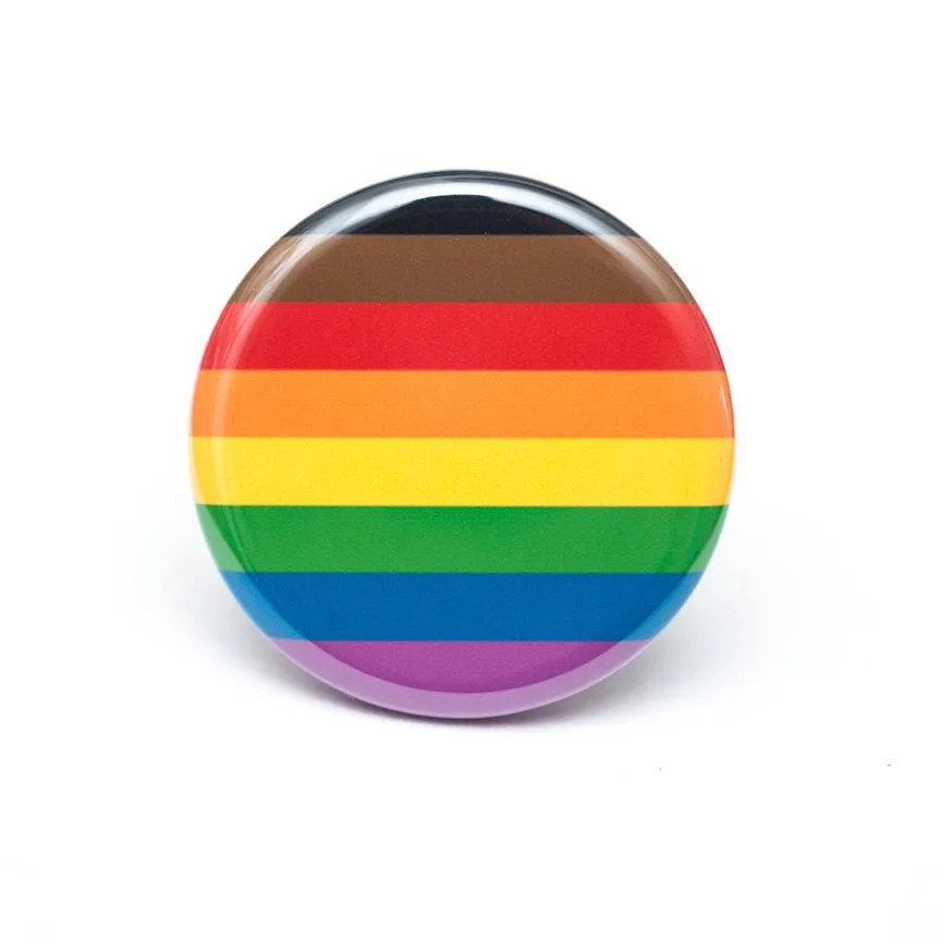 Inclusive rainbow flag pride button