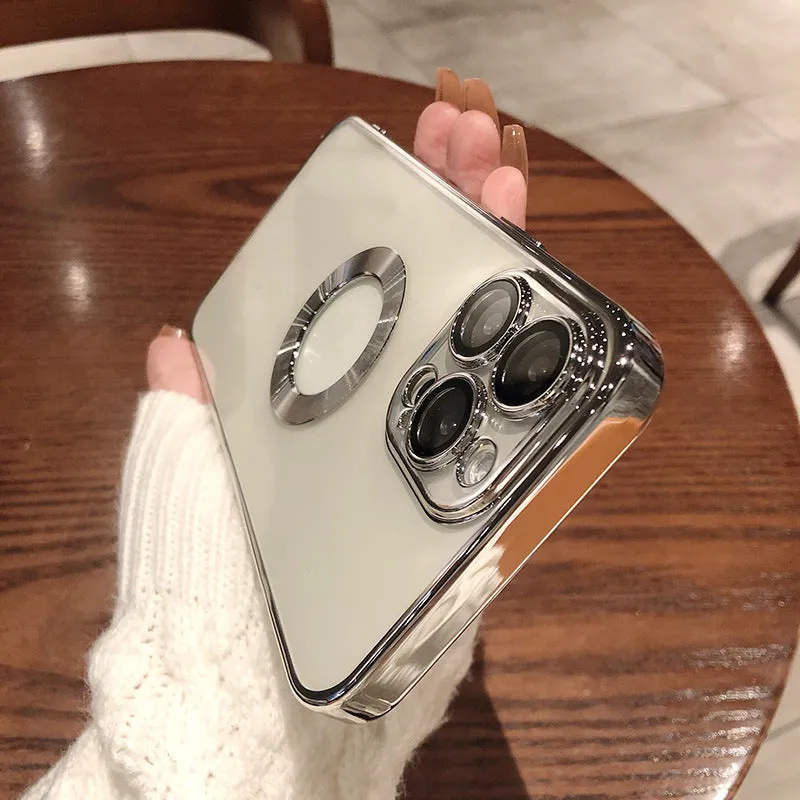 IPhone Case With Camera Protector Advanced Electroplating Integrated With Lens Protector Phone Soft Case | Brodtica.com