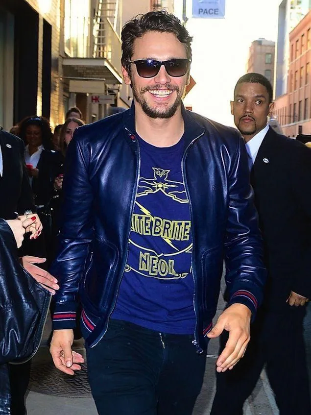 James Franco Blue Leather Jacket