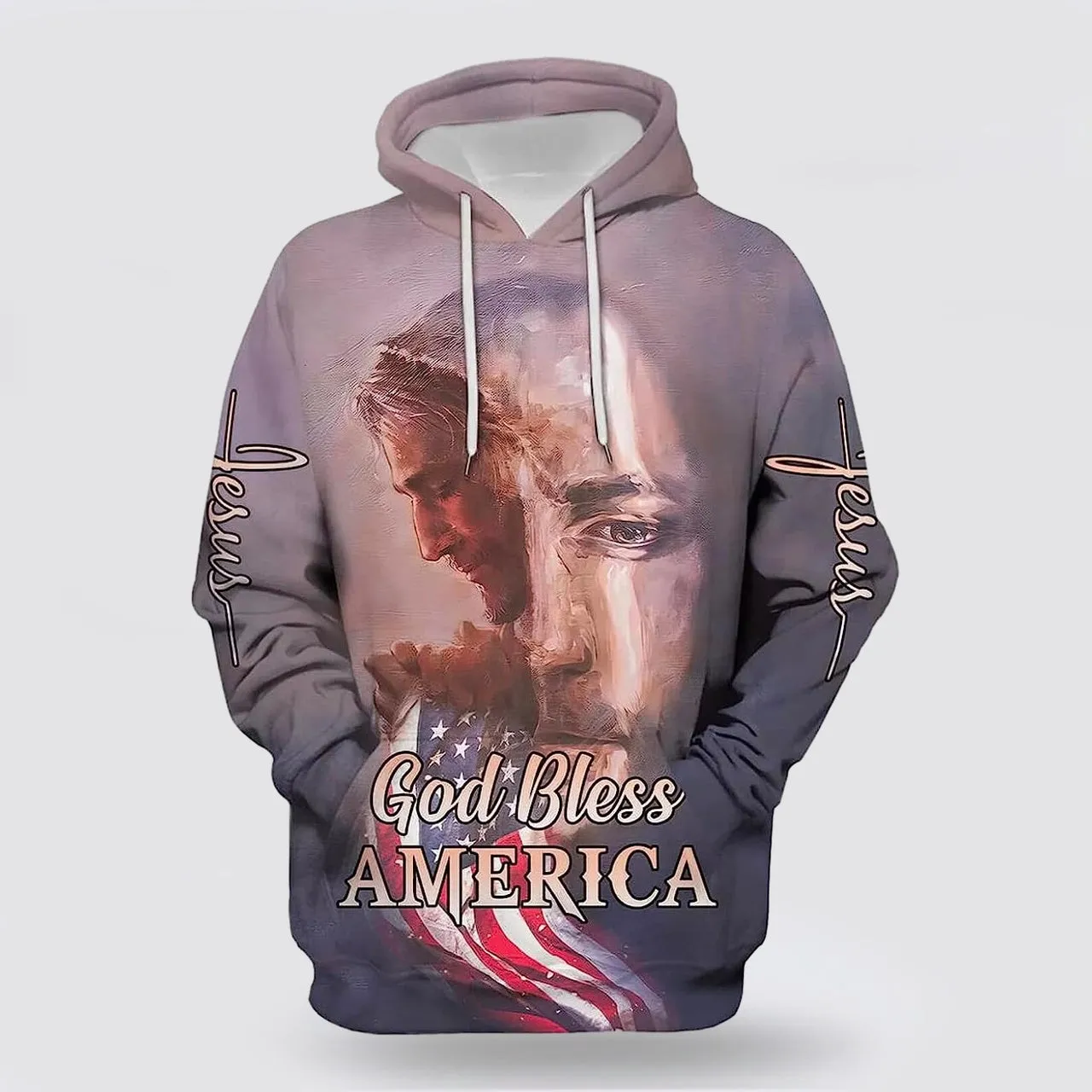 Jesus God Bless America 3d Hoodies For Women Men - Christian Apparel Hoodies