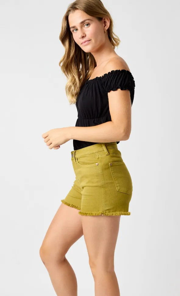 Judy Blue Matcha Frey Hem Shorts