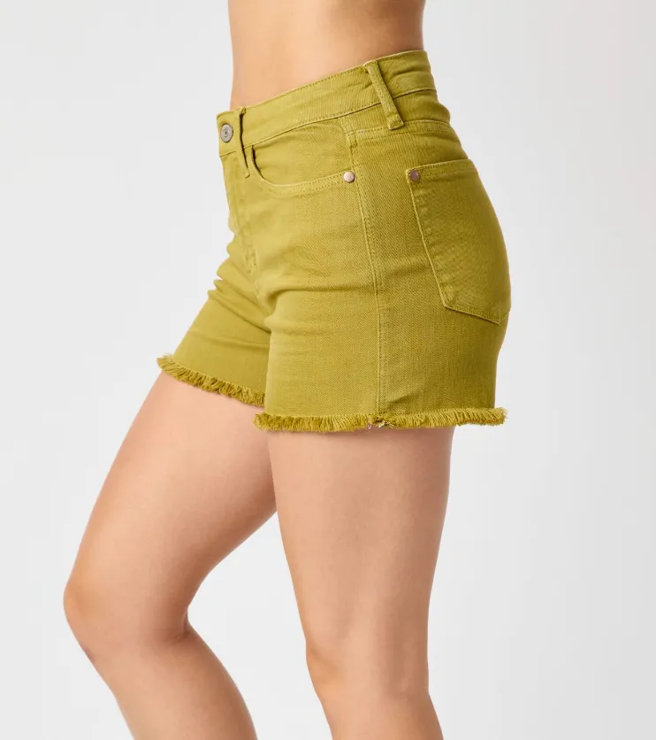 Judy Blue Matcha Frey Hem Shorts