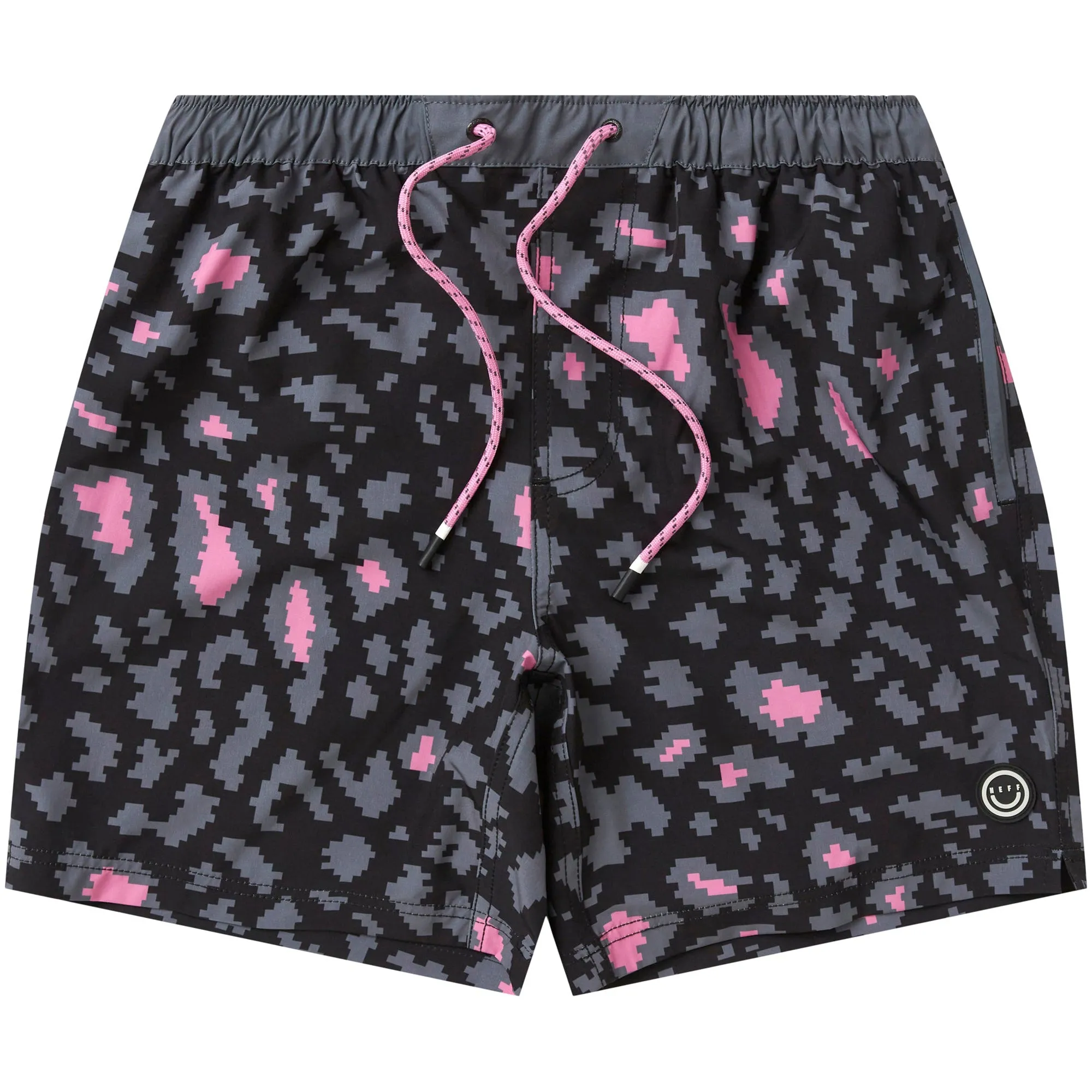 Men's NEFF Pink Pixel 17" Hot Tub Swim Trunks