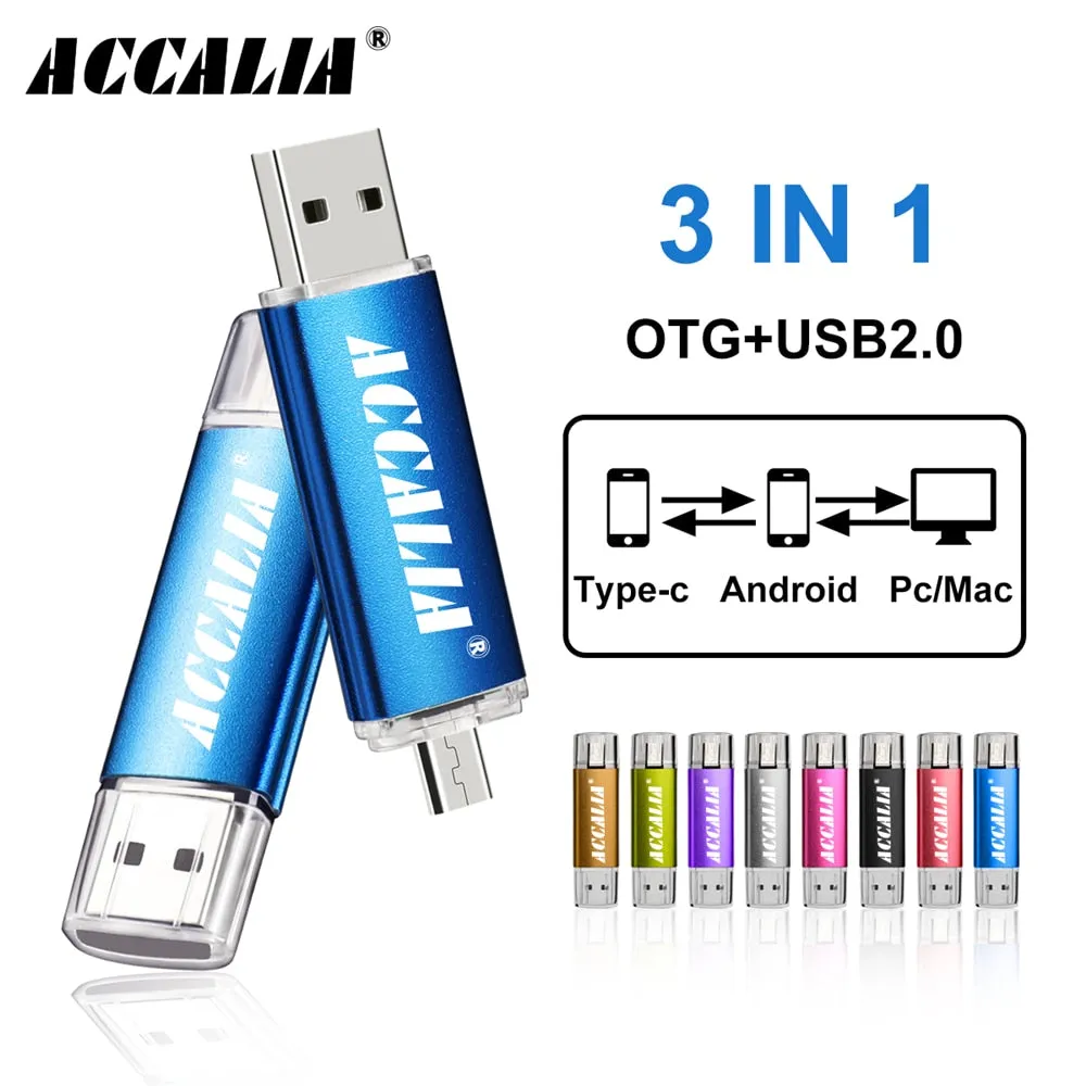 metal OTG 3 IN 1 Type-C pen drive 64GB flash usb memory 8GB pendrive 16GB 32GB usb flash drive 128GB OTG cle usb stick pen gift