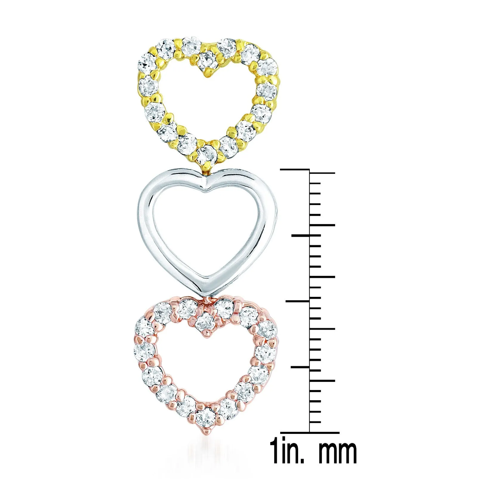 Monique Tri Color Heart Shape Drop Earrings