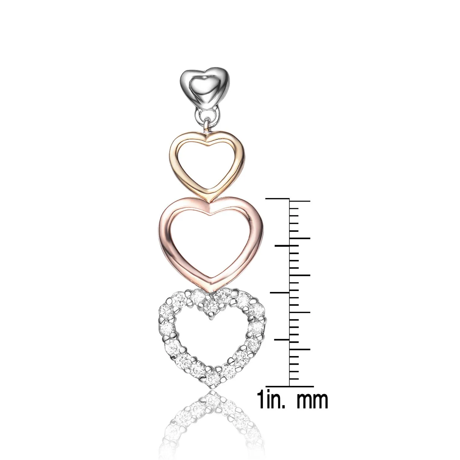 Monique Tri Color Heart Shape Drop Earrings