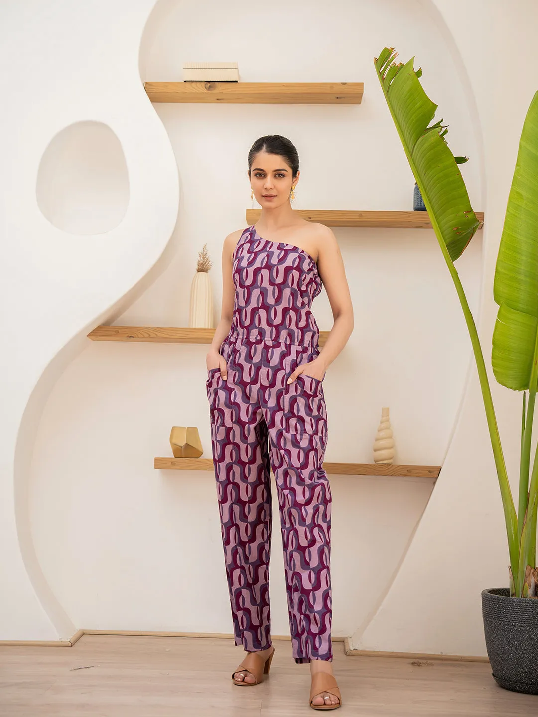 Mystic Mauve 1 Shoulder Jumpsuit