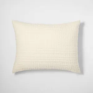 New - Casaluna Coverlet Sham Cotton-Lyocell Blend Matelasse Soft, Natural, King