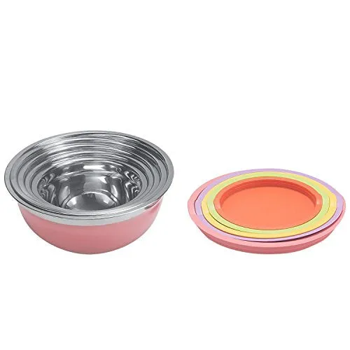 New Home Deal 21 Piece Mixing/ Salad Colored Stainless Steel Bowl Set with Matching Lids