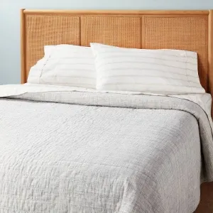 New - King Channel Stitch Heathered Quilt Faded Blue - Hearth & Hand with Magnolia: