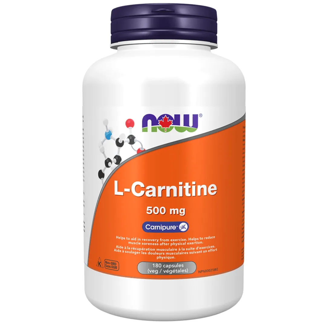 NOW L-Carnitine 500 mg 180 Veggie Caps