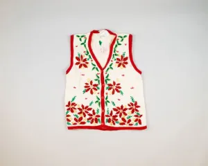 Piles Of Poinsettias-Small Christmas Sweater