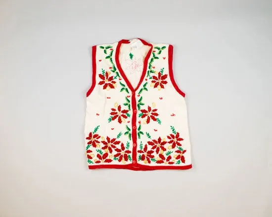 Piles Of Poinsettias-Small Christmas Sweater