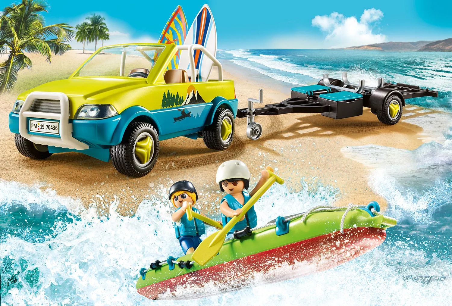 Playmobil 70436 Family Fun Beach Car With Canoe