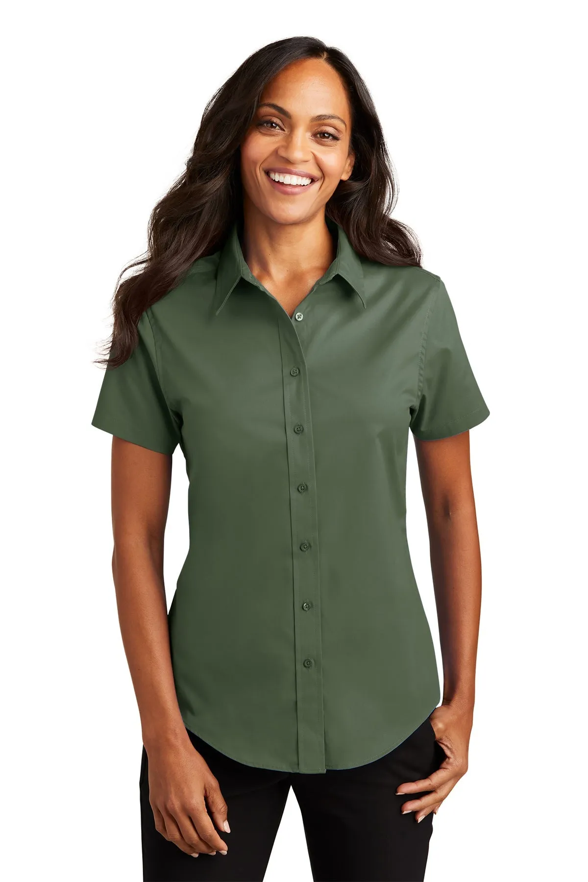 Port Authority Ladies Short Sleeve Easy Care Custom Shirts, Clover Green