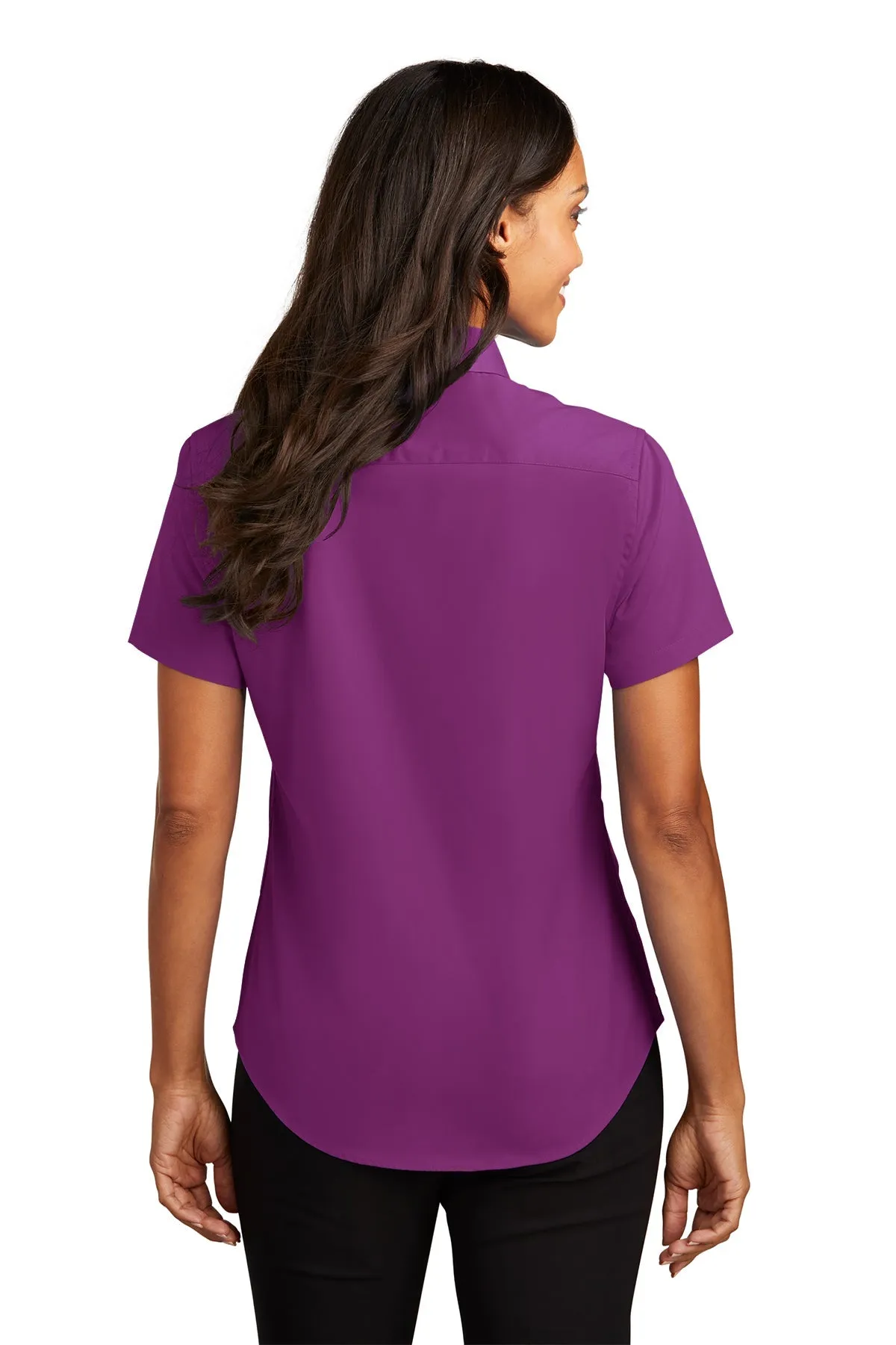 Port Authority Ladies Short Sleeve Easy Care Custom Shirts, Deep Berry