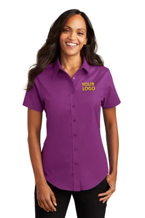 Port Authority Ladies Short Sleeve Easy Care Custom Shirts, Deep Berry