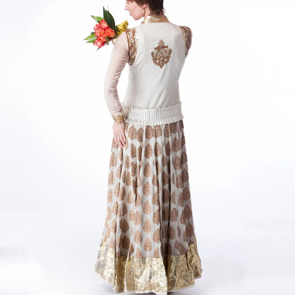 Rajkumari Cream Silk and Banarsi Bridal Dress