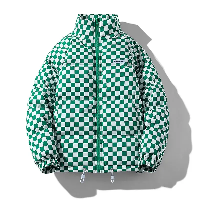 REALLIFE Men's Checkered Puffer Jacket - M-5XL