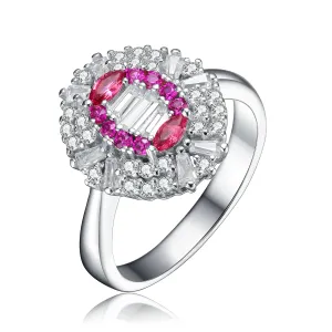 Ruby Cubic Zirconia Sterling Silver Ring