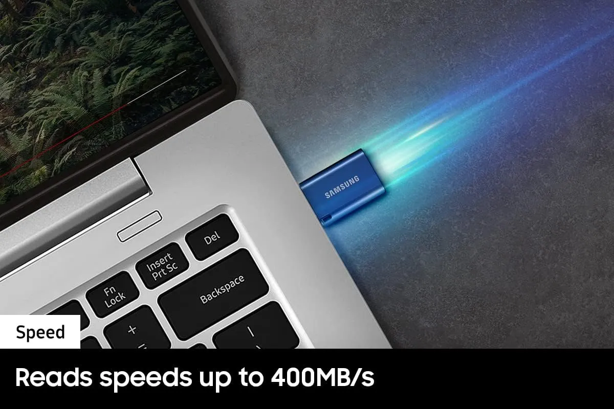 SAMSUNG Type-C USB Flash Drive, 256GB, Transfers 4GB Files in 11 Secs.