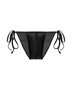 SIDE TIE BIKINI in Black Mesh