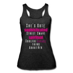 Sophisticated Savage Women’s Tri-Blend Tank Top