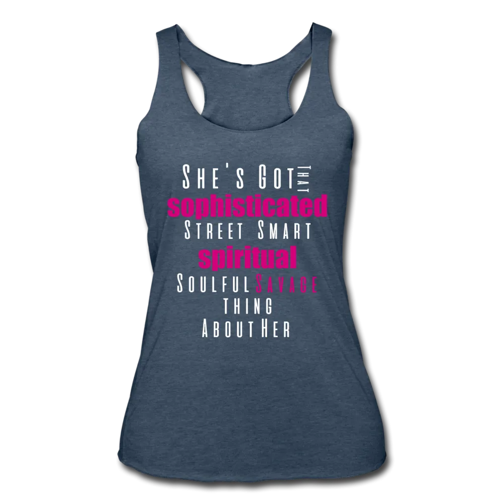 Sophisticated Savage Women’s Tri-Blend Tank Top